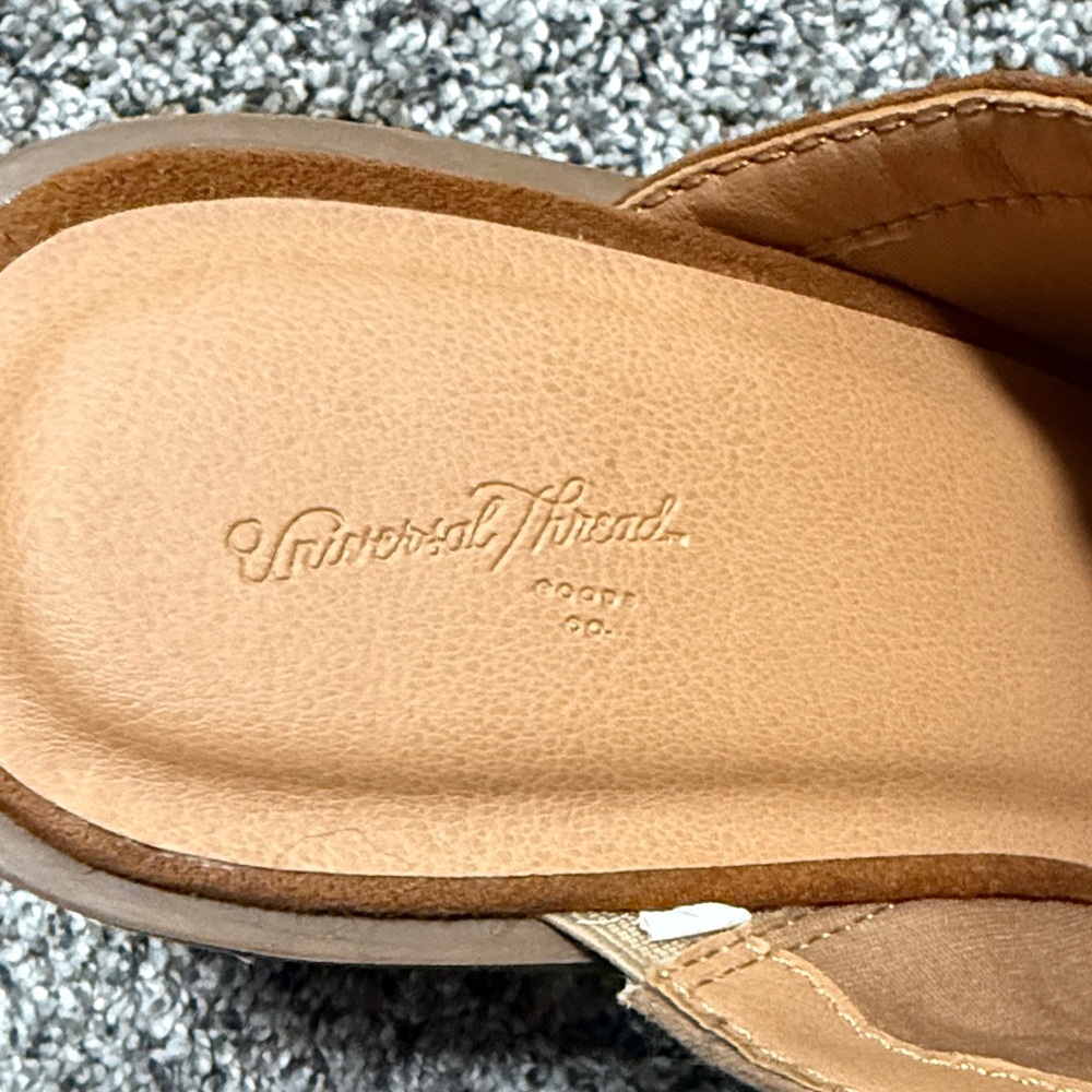 Universal Thread Brown Patchwork Mules - image 2